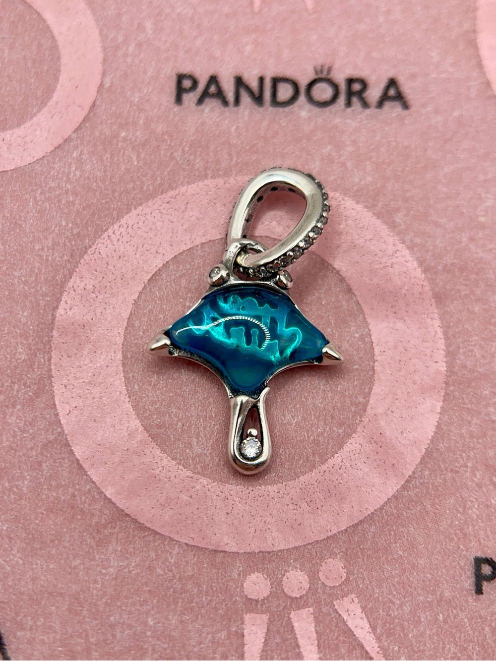Pandora Ocean Blue Manta Ray Dangle Charm